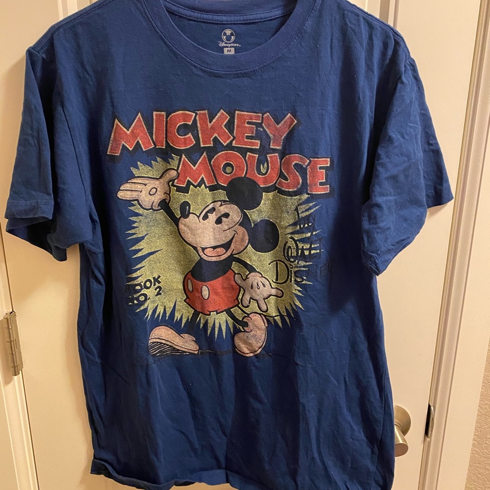 Disney Store M shirt MICKEY MOUSE blue size medium t-shirt Cute! Top M MED